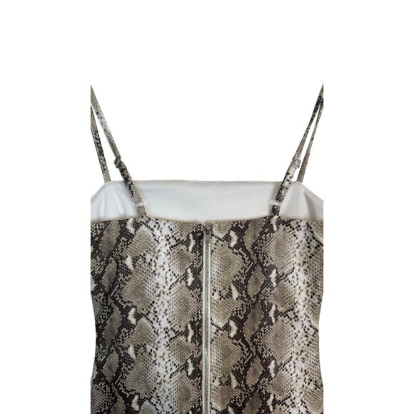 Tiger Mist XS Snakeskin Print Mini Dress Faux Leather Spaghetti Straps - Picture 7 of 12